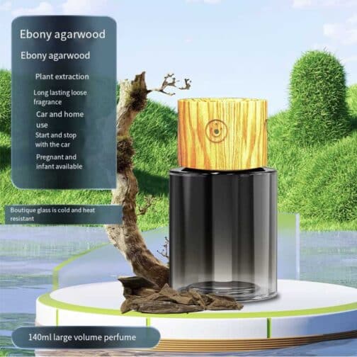 ⁦Smart Starry Projection Car Aroma Glass Diffuser, 140ml Wooden Top Rechargeable Air Freshener USB Cool Mist Mini Portable Humidifier Diffuser for Car Home Office Bedroom - P55⁩ - الصورة ⁦3⁩