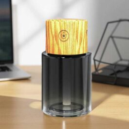 Smart Starry Projection Car Aroma Glass Diffuser, 140ml Wooden Top Rechargeable Air Freshener USB Cool Mist Mini Portable Humidifier Diffuser for Car Home Office Bedroom – P55