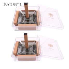 Buy 1 Get 1 Offer – Cambodian Square Oud 8pcs with Elegant Crystal Incense Holder – A37