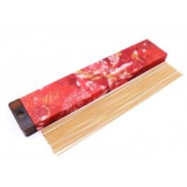 Elegant Cambodian Oud Incense Sticks 20pcs 1.3mm Gift Set with Built-In Holder – Premium Agarwood Fragrance in Artistic Box – A96<span> – </span>Red