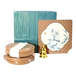 Premium Cambodian Incense Gift Box – 20pcs Coil Incense (2-Hour Burn Time Each) with Elegant Mini Holder – A97