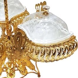 Luxury Gold-Plated Fruit & Snack Serving Tray Elegant Multi-Compartment Dessert & Appetizer Stand – YY-021
