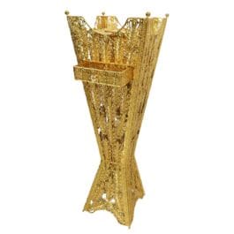 Bakhoor BoSidin – Large Size Bukhoor Incense Burner with Drawer 96 cm tall Durable Oud Holder Charcoal Censer Gold/Silver- 879