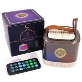 Mini Portable Quran Speaker Colorful LED Lights and Remote Control 16 Voices,18 Languages with Smart App – SQ-805