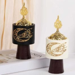 Elegant Arabian Style Resin Incense Burner, Moon Design Bakhoor Oud Holder with Metal Tray Censer for Yoga, Aromatherapy, Bedroom, Home & Office – ZP101