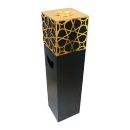 Big Size Square Shape Metal Incense Burner Floor Standing Mabkhara – 80 cm Tall Luxury Oud & Bakhoor Burner for Home & Majlis – LC491