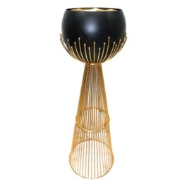Big Size Round Top Metal Incense Burner – 80 cm Luxury Floor Standing Mabkhara for Oud & Bakhoor Home Fragrance – LC-590L
