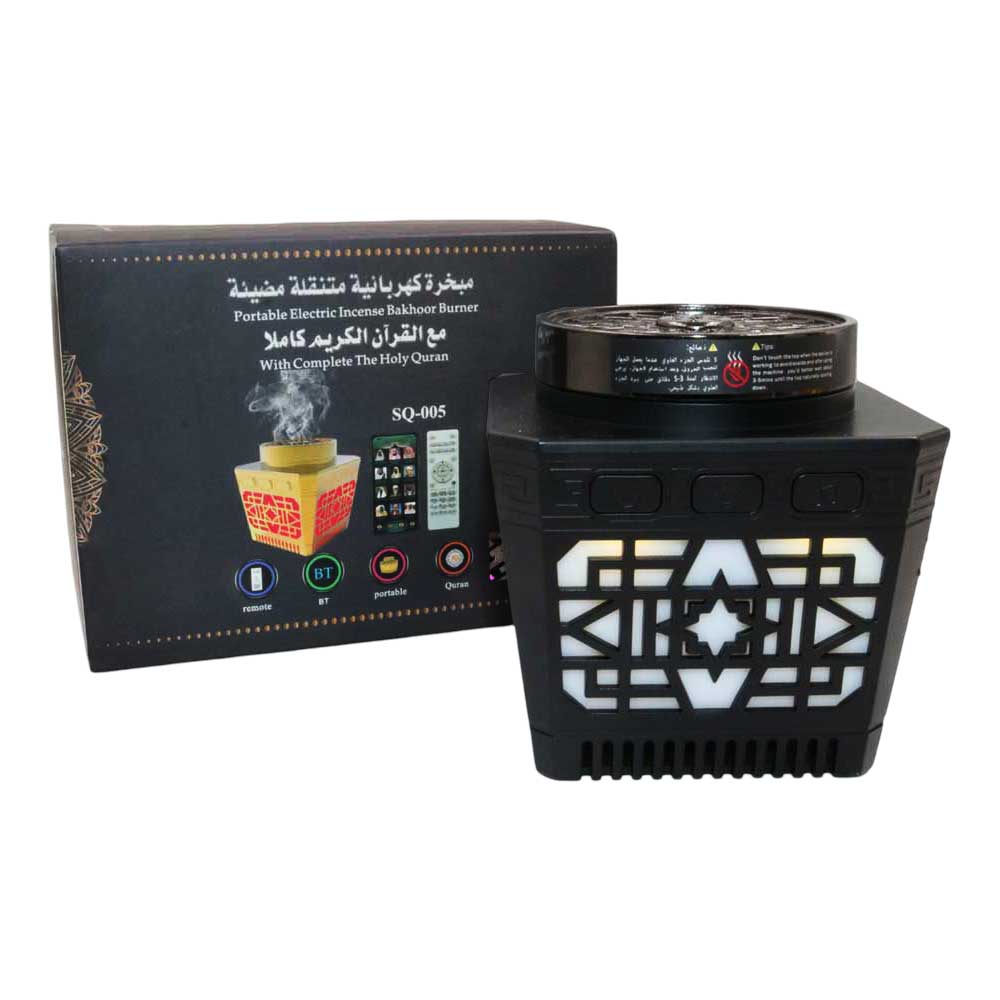 Bakhoor Arabic Electric Incense Oud Burner with Full Quran Muslim Speaker Remote, App Control and Colorful Light - SQ-005 - الصورة 3