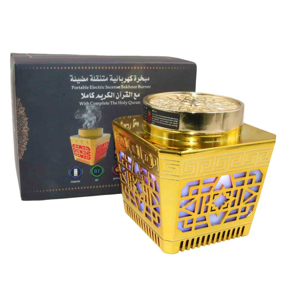 Bakhoor Arabic Electric Incense Oud Burner with Full Quran Muslim Speaker Remote, App Control and Colorful Light - SQ-005 - الصورة 5
