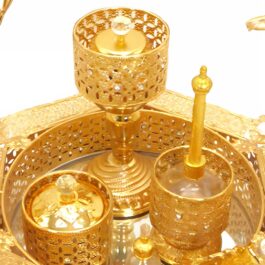 Luxurious Metal Incense Burner Set Oud Bakhoor and Perfume Holder Best for Ramadan, Home Fragrance and Decore – DT-001