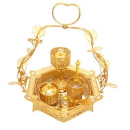 Luxurious Metal Incense Burner Set Oud Bakhoor and Perfume Holder Best for Ramadan, Home Fragrance and Decore – DT-001