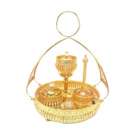 Luxurious Metal Incense Burner Set Oud Bakhoor and Perfume Holder Best for Ramadan, Home Fragrance and Decore – DT-003