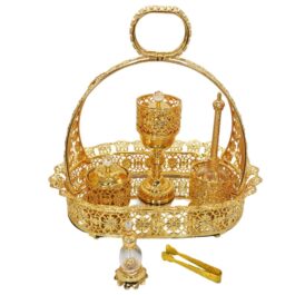 Luxurious Metal Incense Burner Set Oud Bakhoor and Perfume Holder Best for Ramadan, Home Fragrance and Decore – DT-022